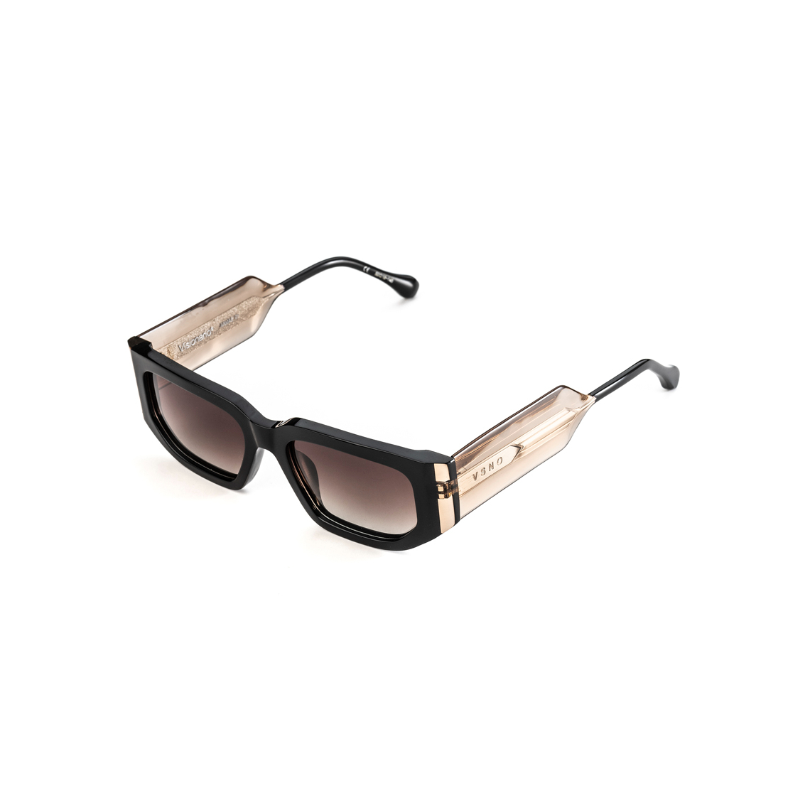 ARMAS01 Rectangle Sunglass BLACK TRANSPARENT - size 53