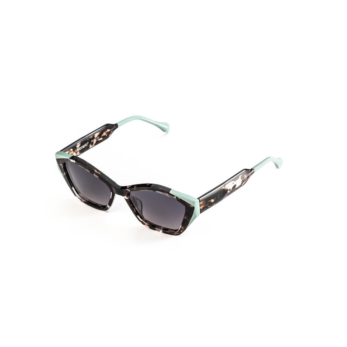 FOX03 Cat Eye Sunglass HABANA BLACK BLUE - size 56